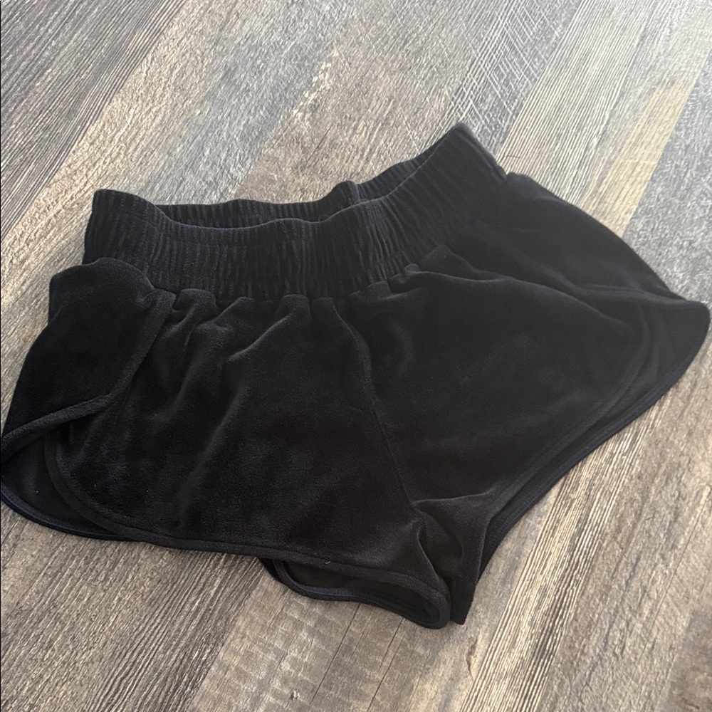 Garage Black Velvet Athletic Shorts